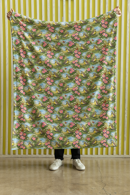 North Dakota Flora & Fauna Sherpa Blanket