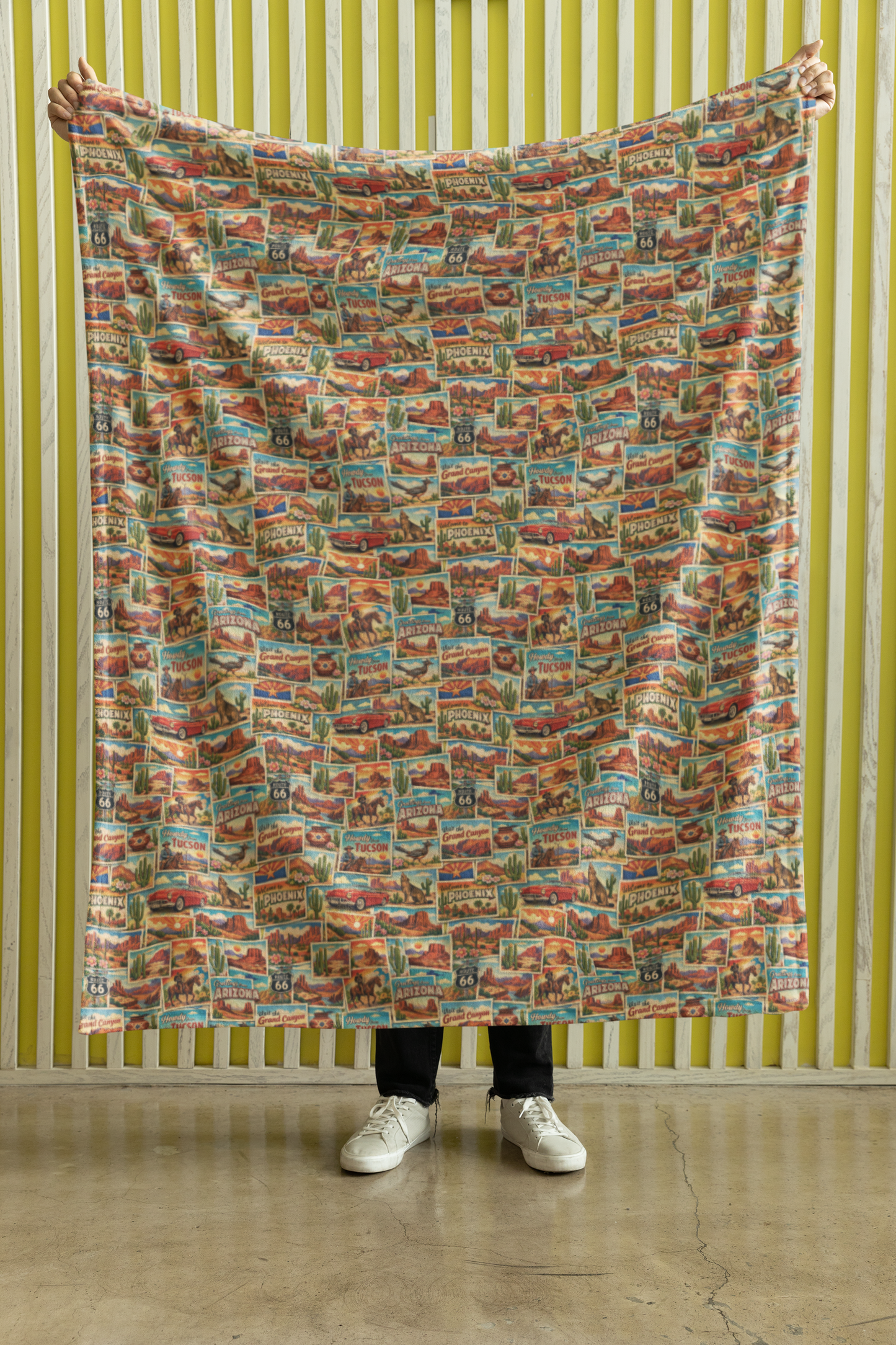Arizona Postcard Memories Sherpa Blanket