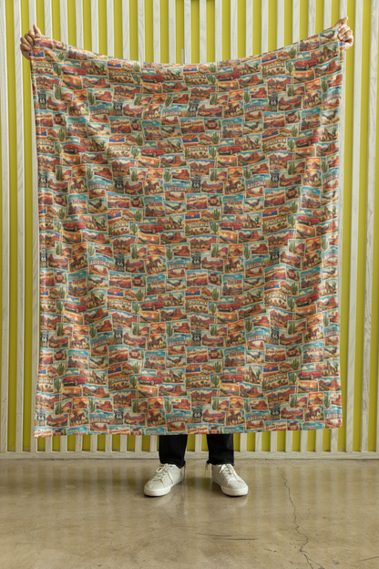 Arizona Postcard Memories Sherpa Blanket