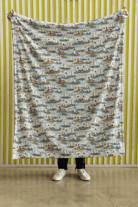 Connecticut Coastal New England Sherpa Blanket - London Penny Gift Wrap