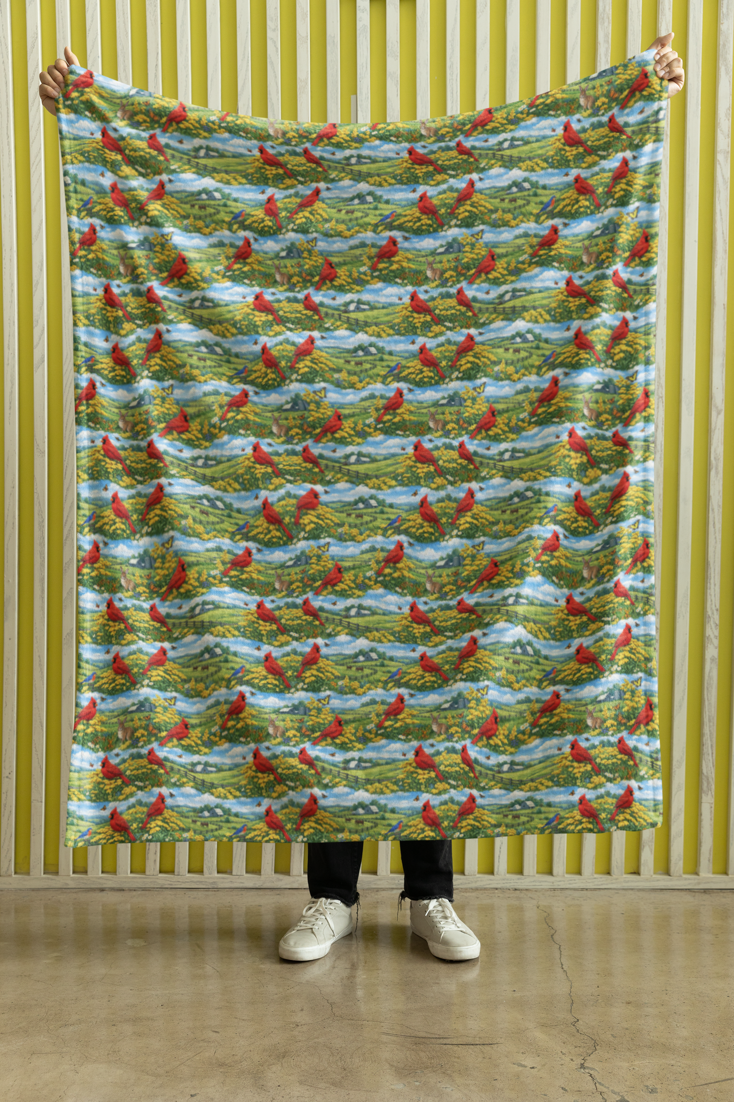 Kentucky Flora & Fauna Sherpa Blanket