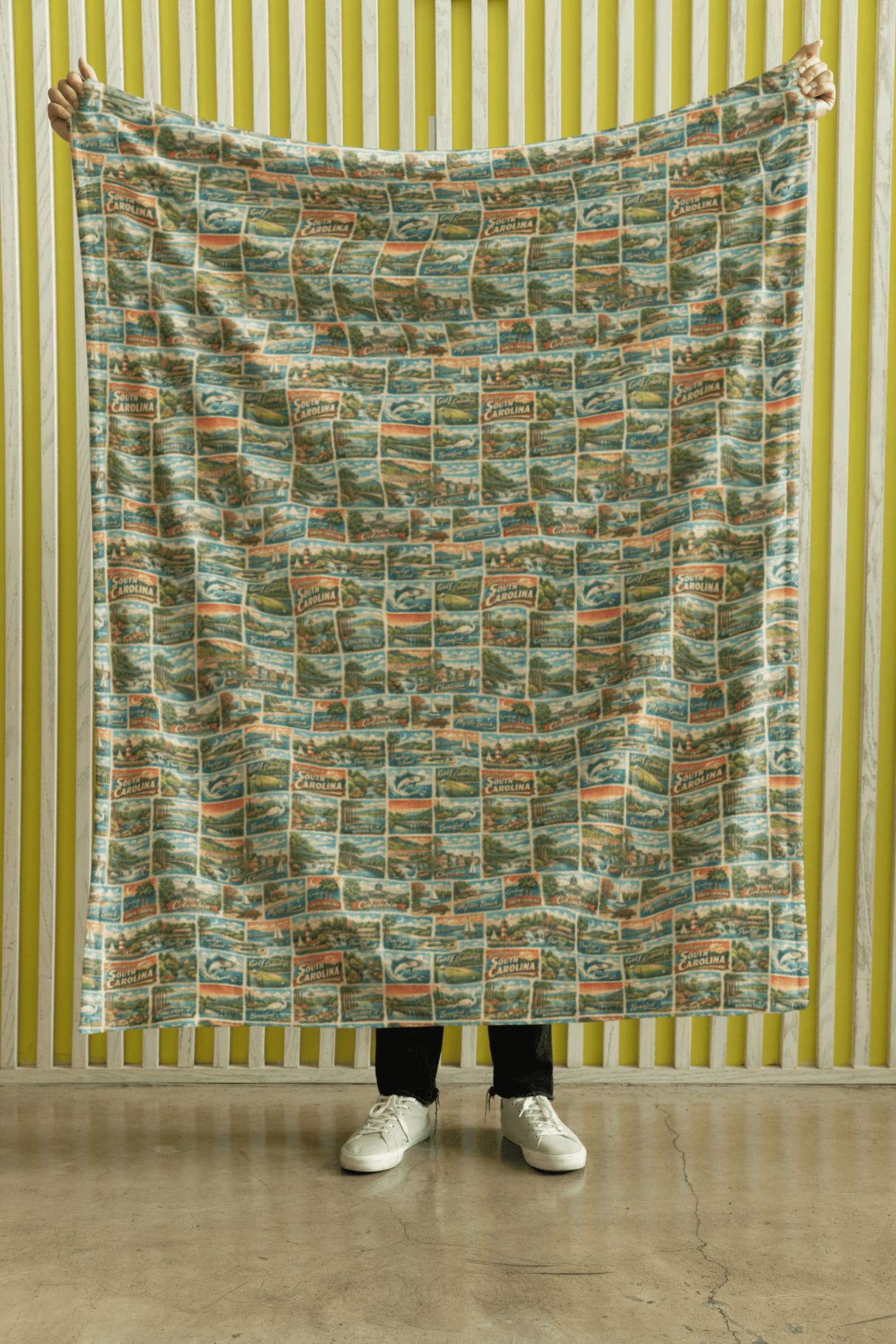 South Carolina Postcard Memories Sherpa Blanket - London Penny Gift Wrap