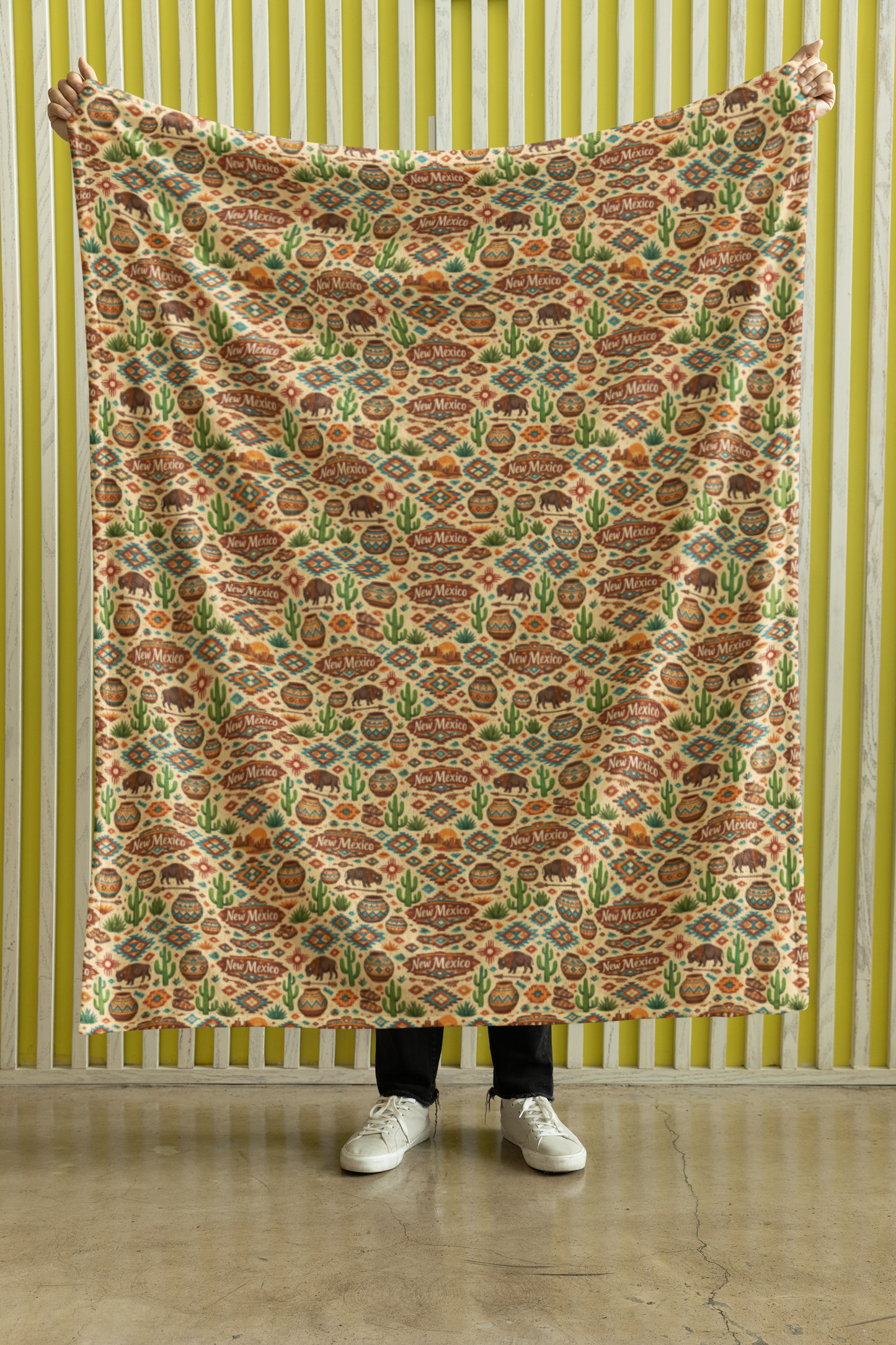 New Mexico Santa Fe Earth Sherpa Blanket