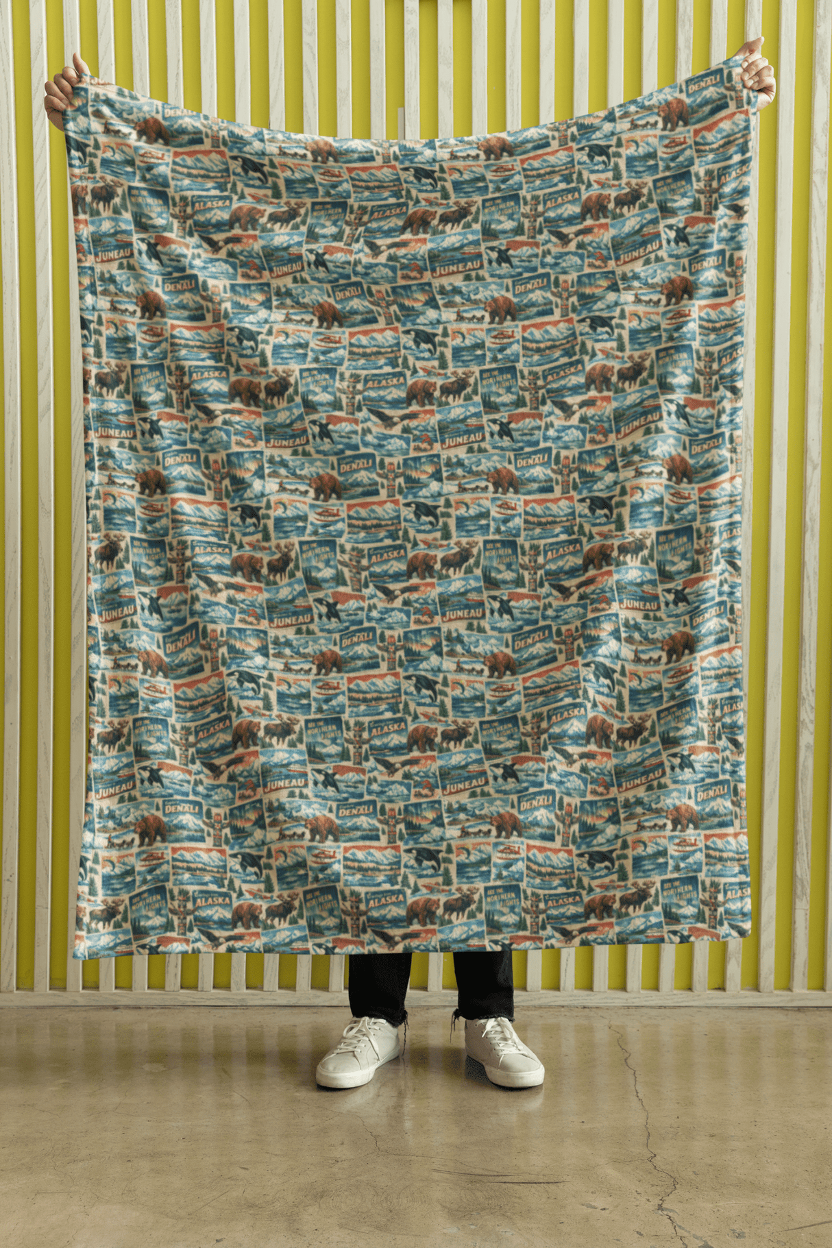 Alaska Postcard Memories Sherpa Blanket - London Penny Gift Wrap