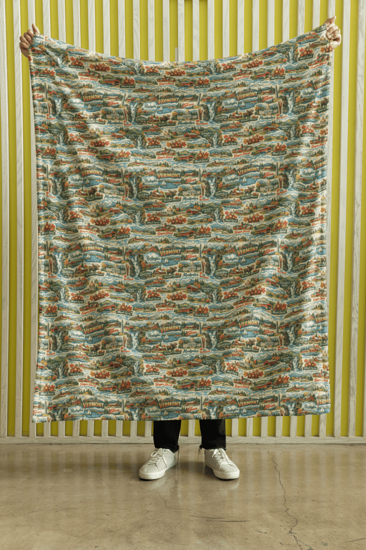 Vermont Postcard Memories Sherpa Blanket - London Penny Gift Wrap