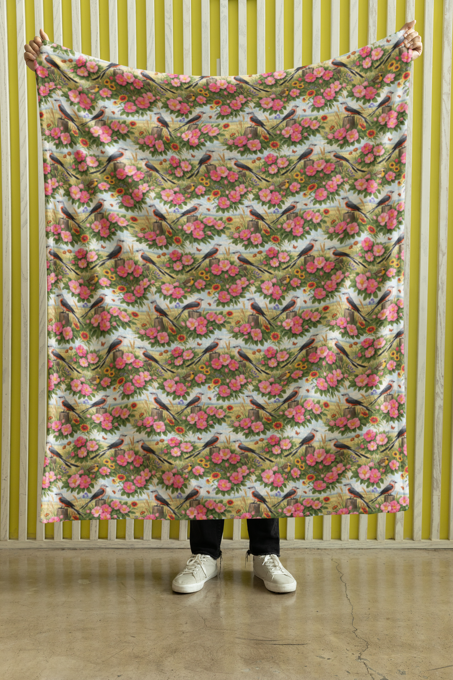 Oklahoma Flora & Fauna Sherpa Blanket