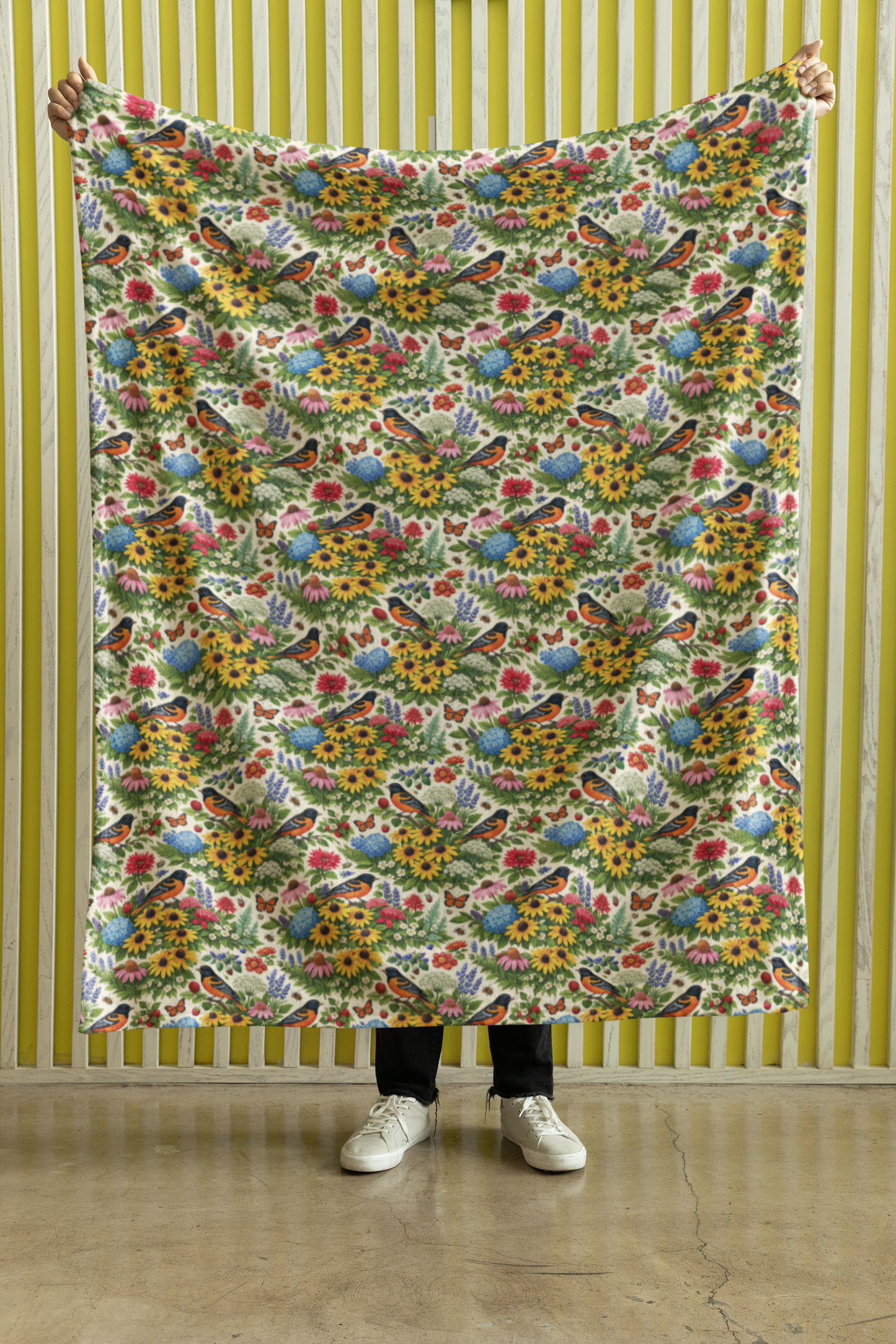 Maryland Flora & Fauna Sherpa Blanket