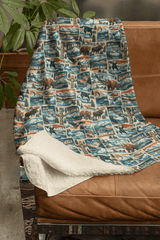 Alaska Postcard Memories Sherpa Blanket - London Penny Gift Wrap