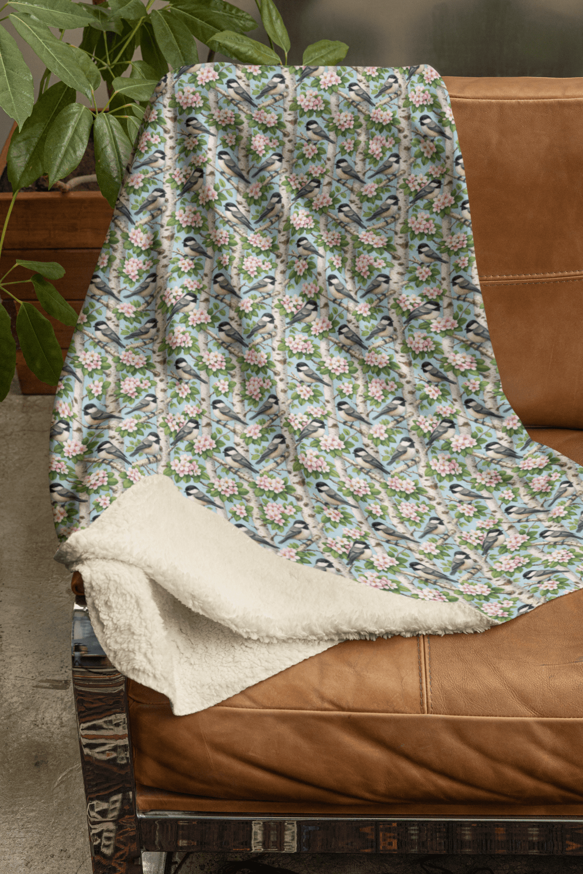 Massachusetts Flora & Fauna Sherpa Blanket - London Penny Gift Wrap