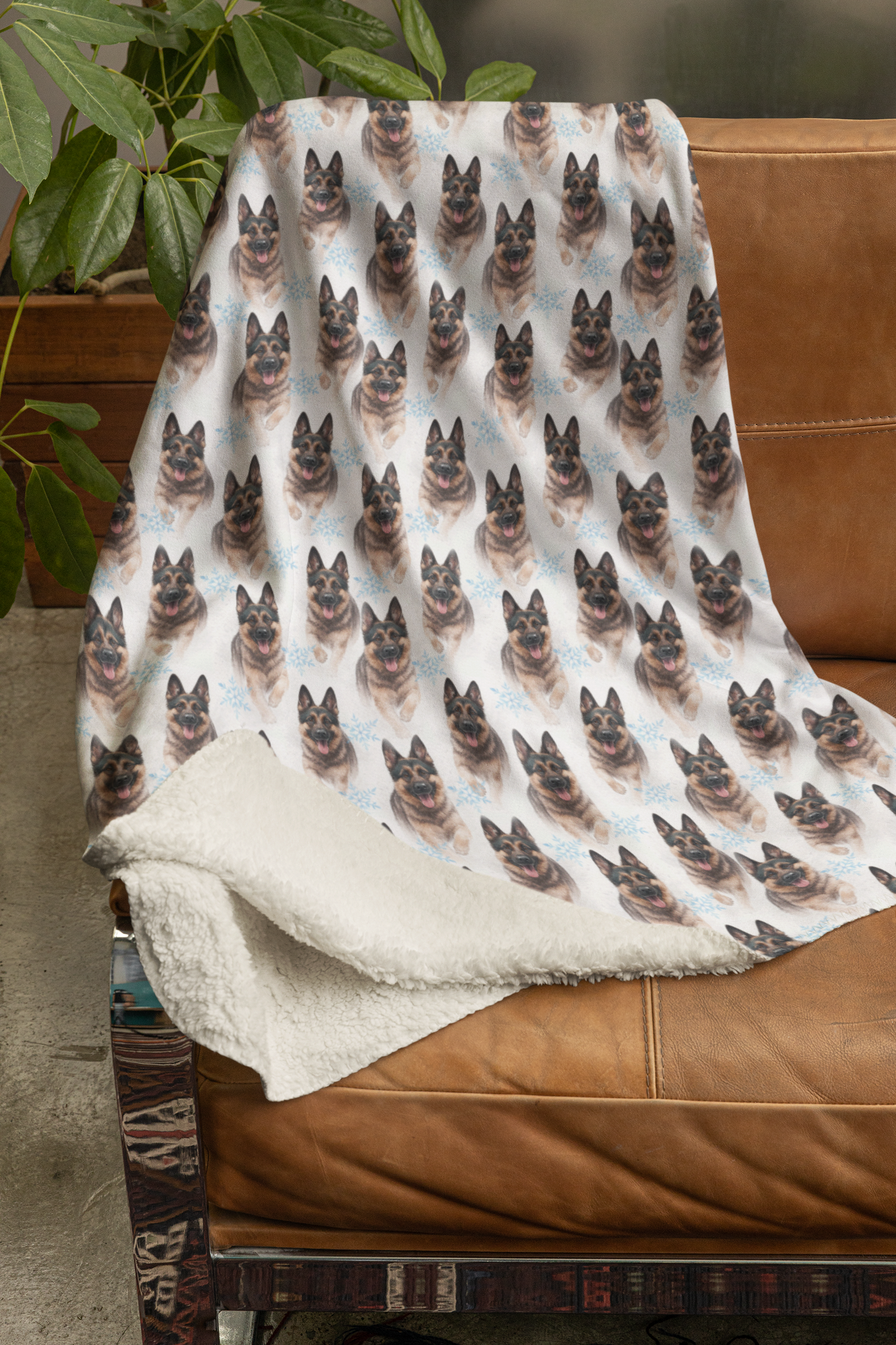 Snowflakes & Shepherds Sherpa Blanket