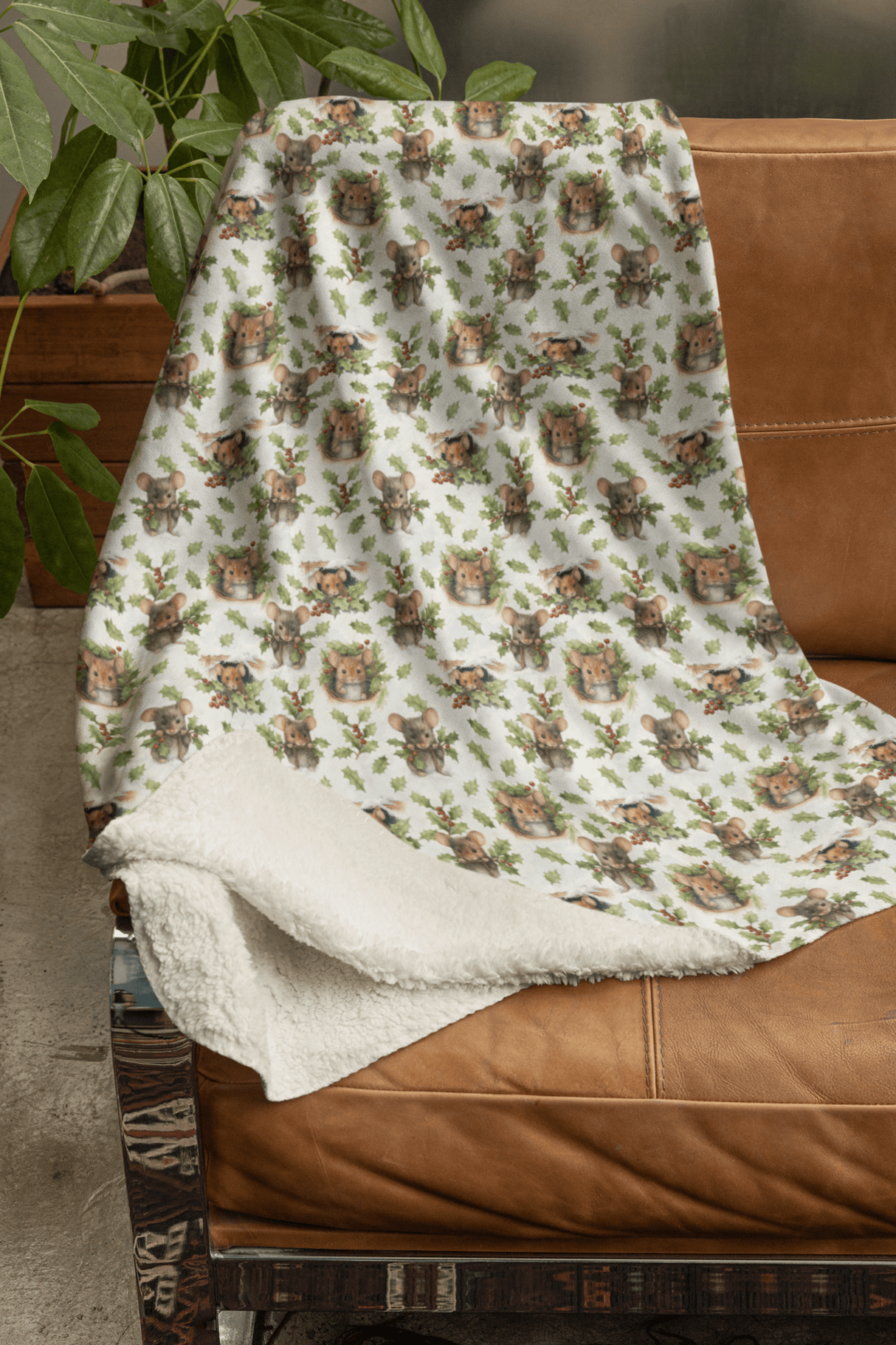 Winter Woodland Mice Sherpa Blanket - London Penny Gift Wrap