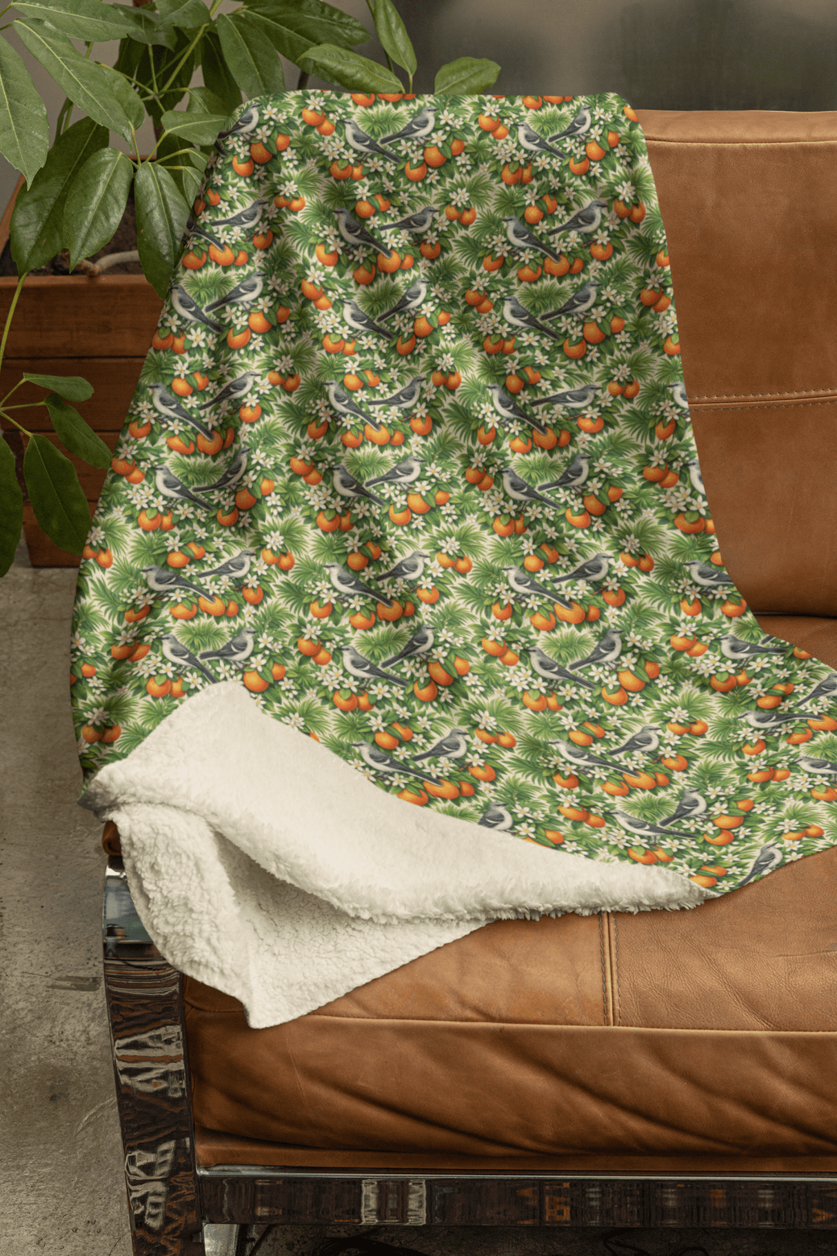 Florida Flora & Fauna Sherpa Blanket - London Penny Gift Wrap