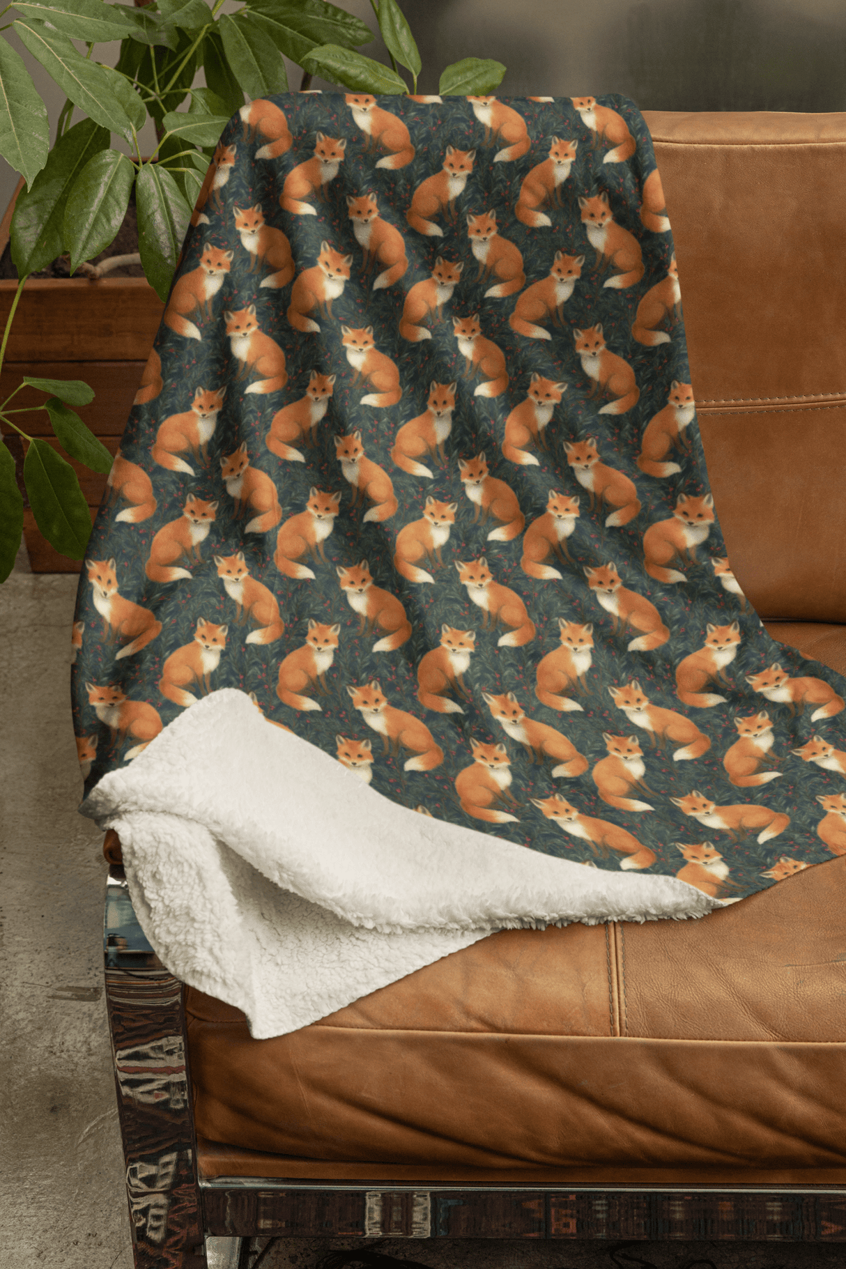Fox in the Pines Sherpa Blanket - London Penny Gift Wrap