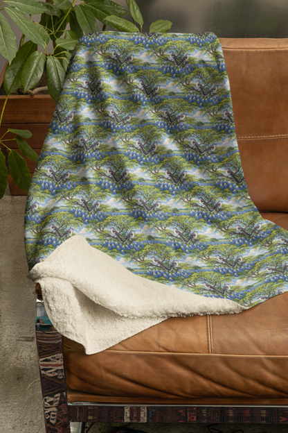 Texas Flora & Fauna Sherpa Blanket
