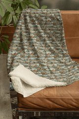 New Hampshire Postcard Memories Sherpa Blanket - London Penny Gift Wrap