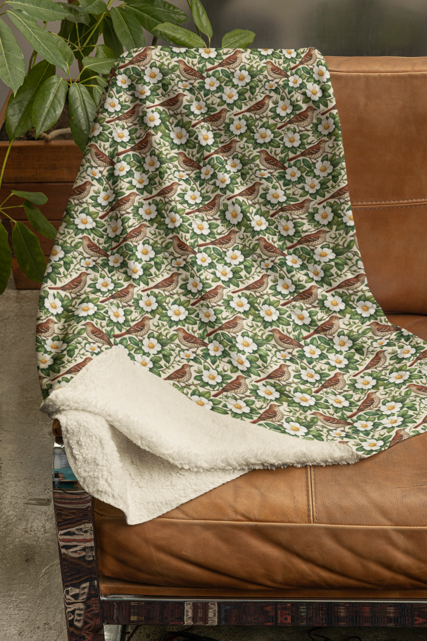 Georgia Flora & Fauna Sherpa Blanket