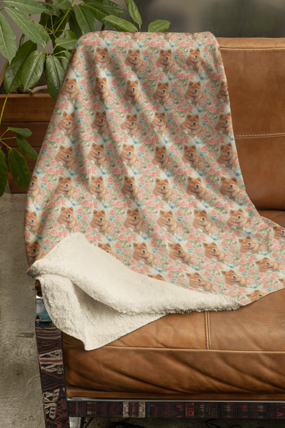 Penny Pastel Garden Sherpa Blanket