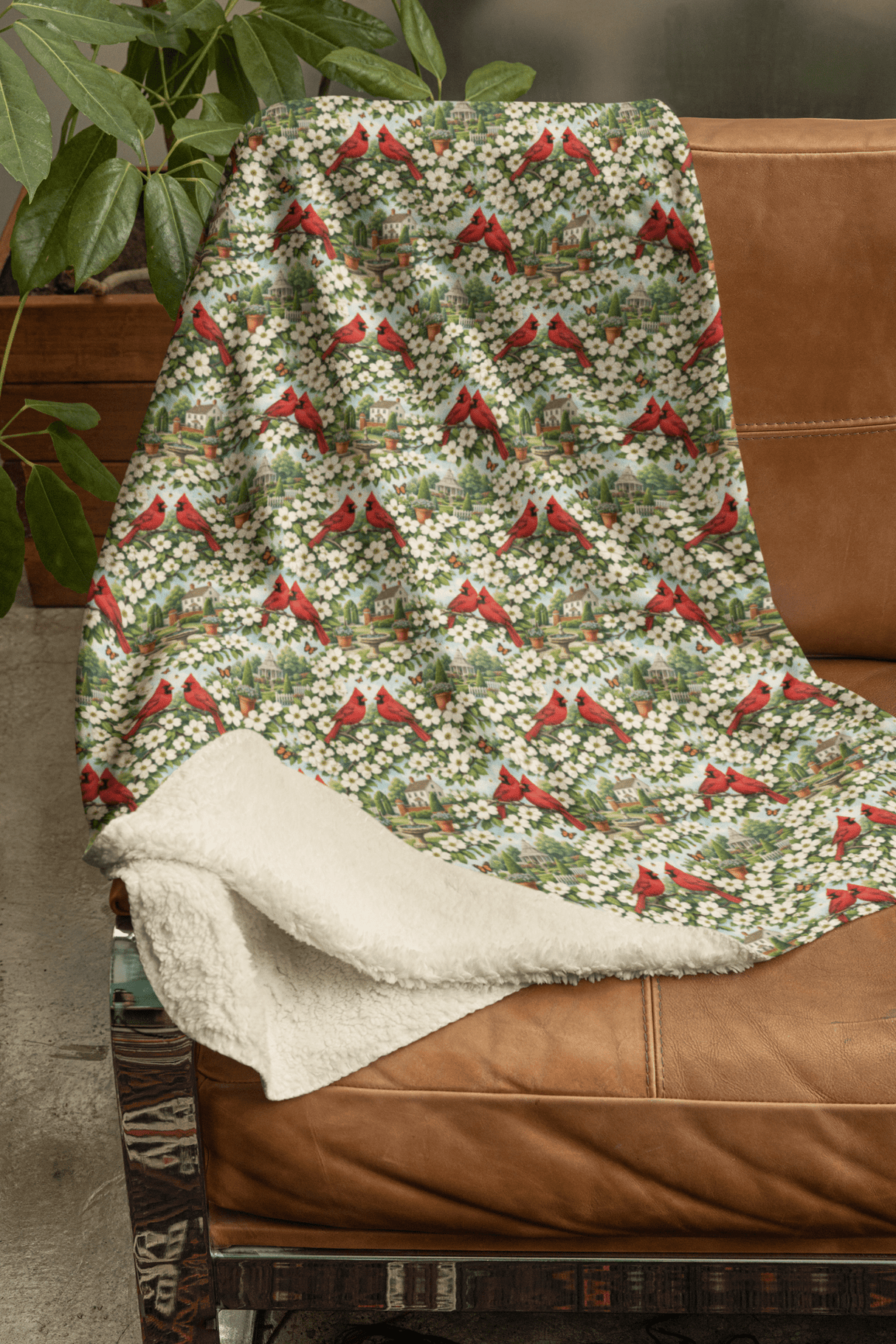 Virginia Flora & Fauna Sherpa Blanket - London Penny Gift Wrap