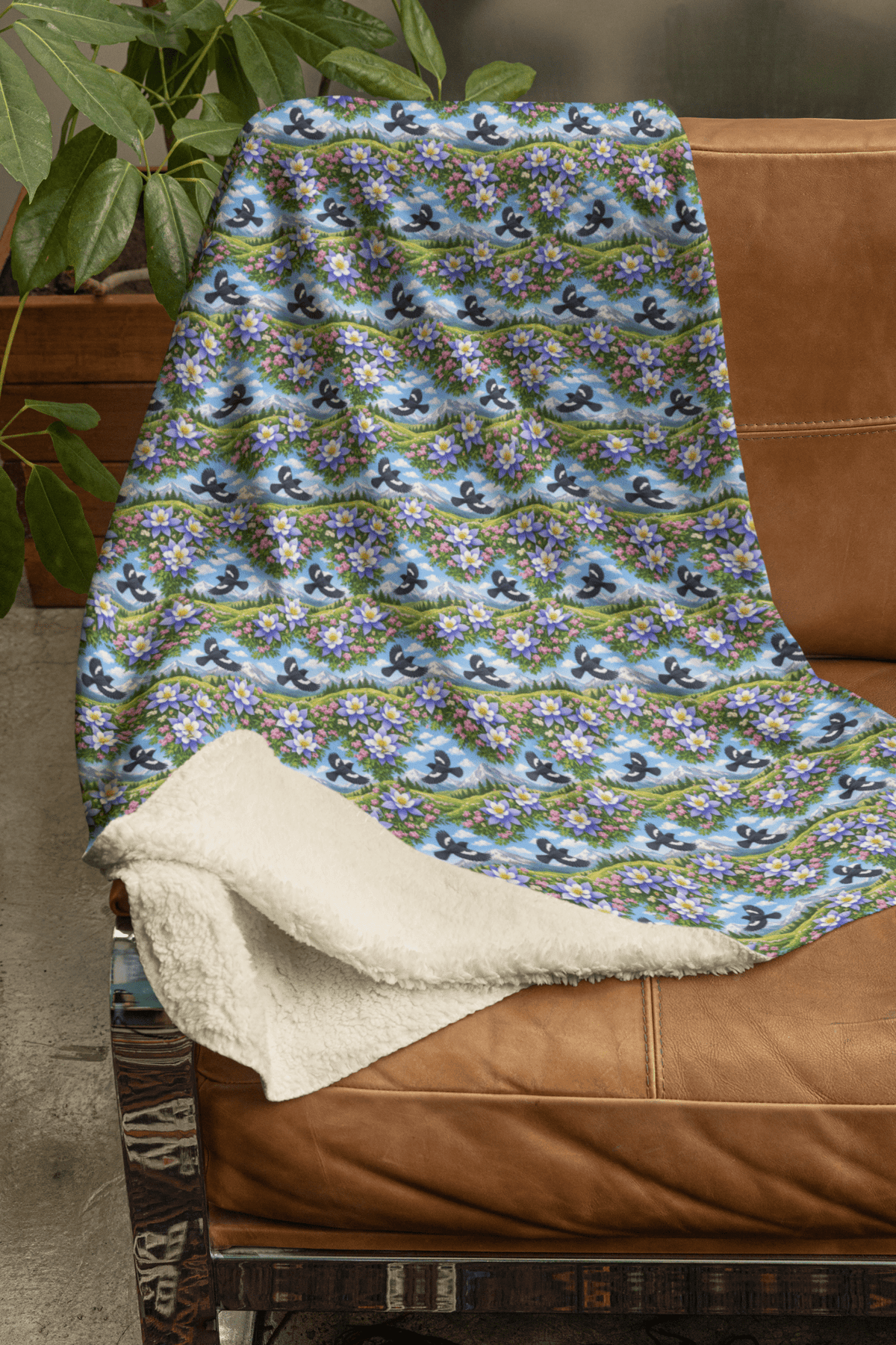 Colorado Flora & Fauna Sherpa Blanket - London Penny Gift Wrap