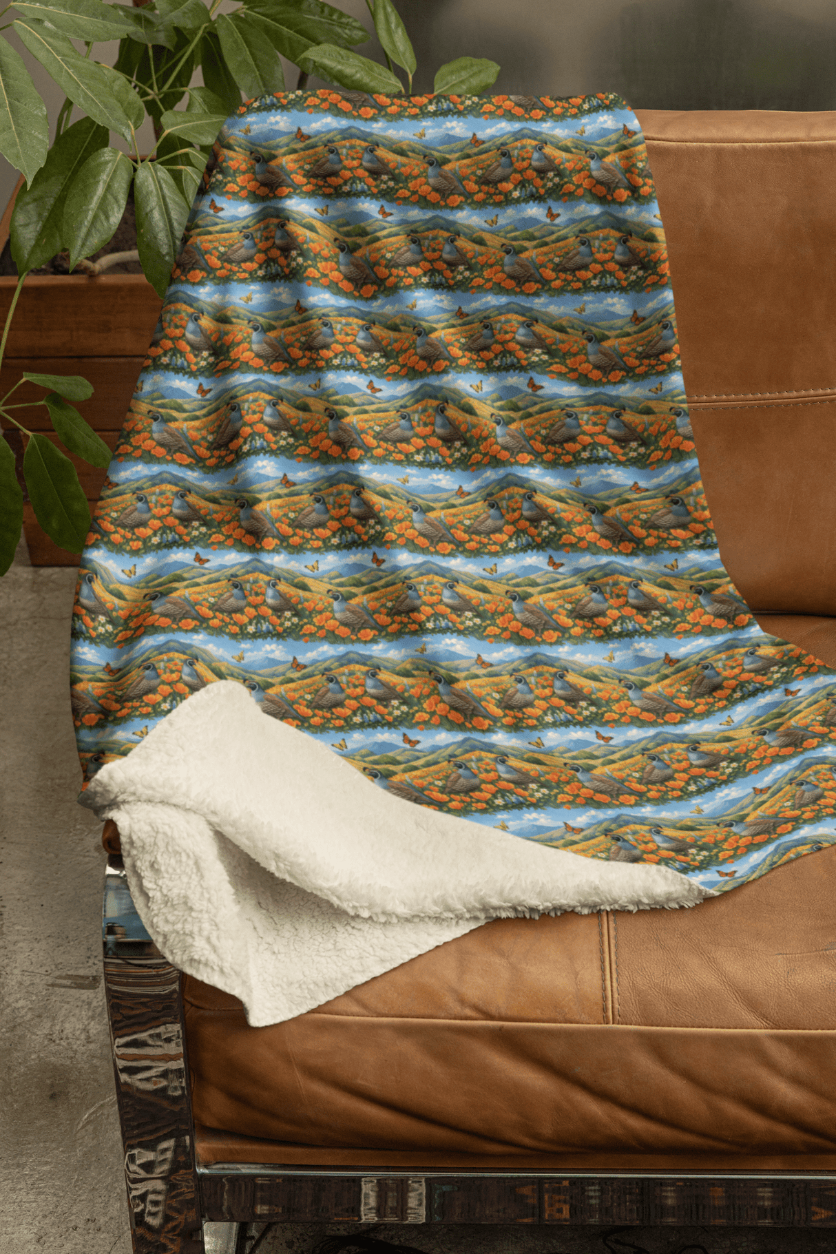 California Flora & Fauna Sherpa Blanket - London Penny Gift Wrap
