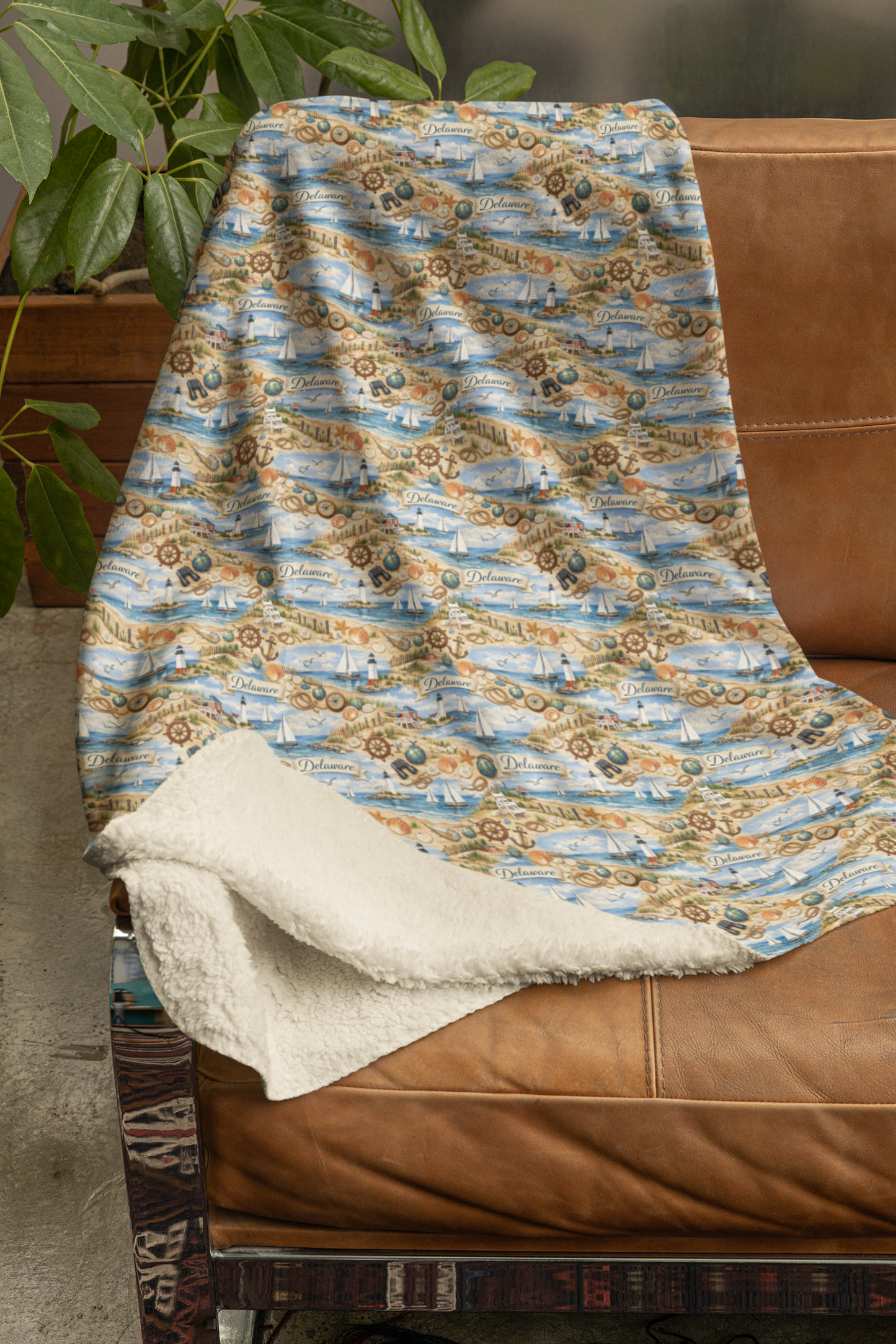 Delaware First State Shores Sherpa Blanket