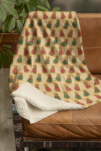 Golden Sweater Party Sherpa Blanket