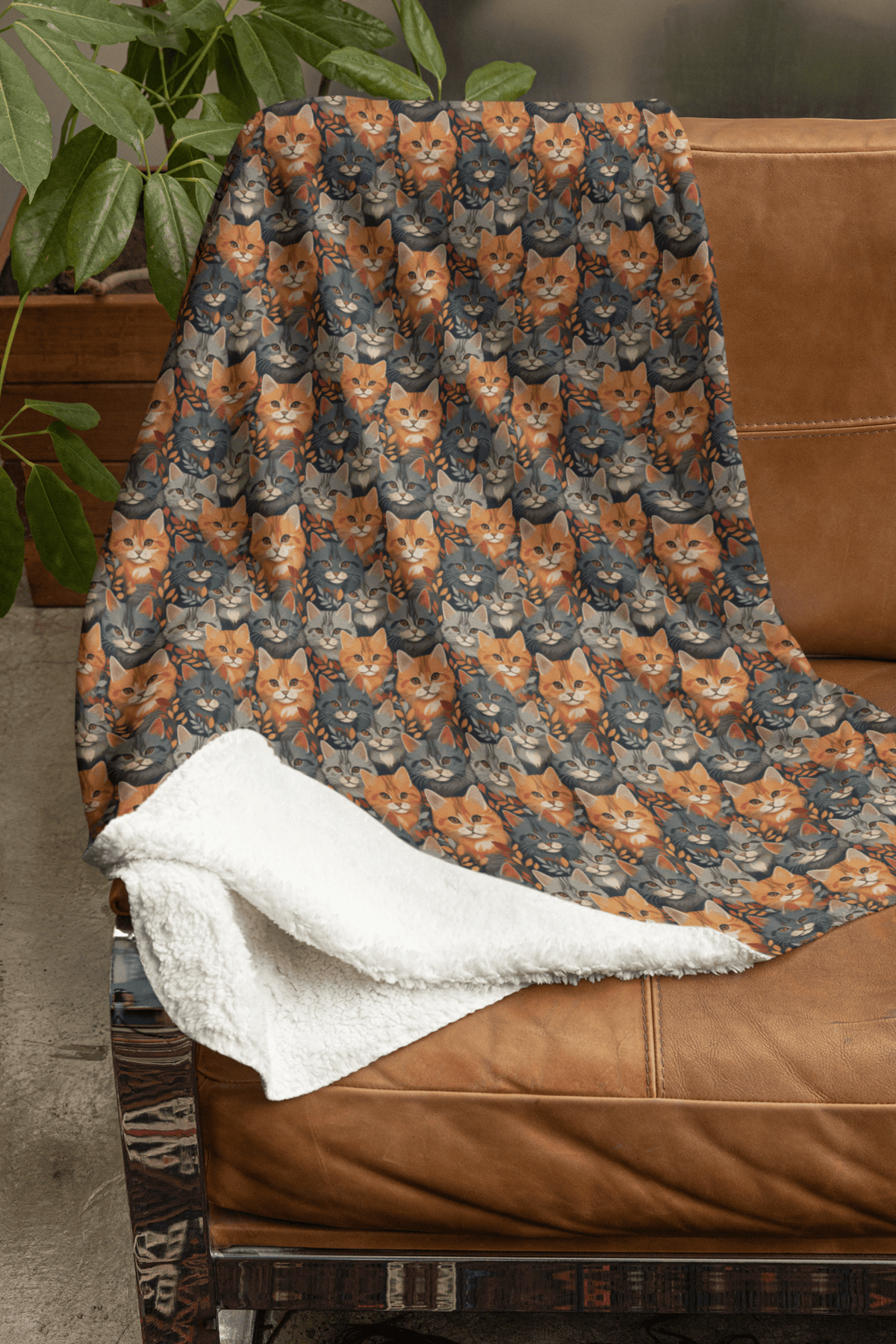 Tiny Tabby Cat Tumbles Sherpa Blanket - London Penny Gift Wrap