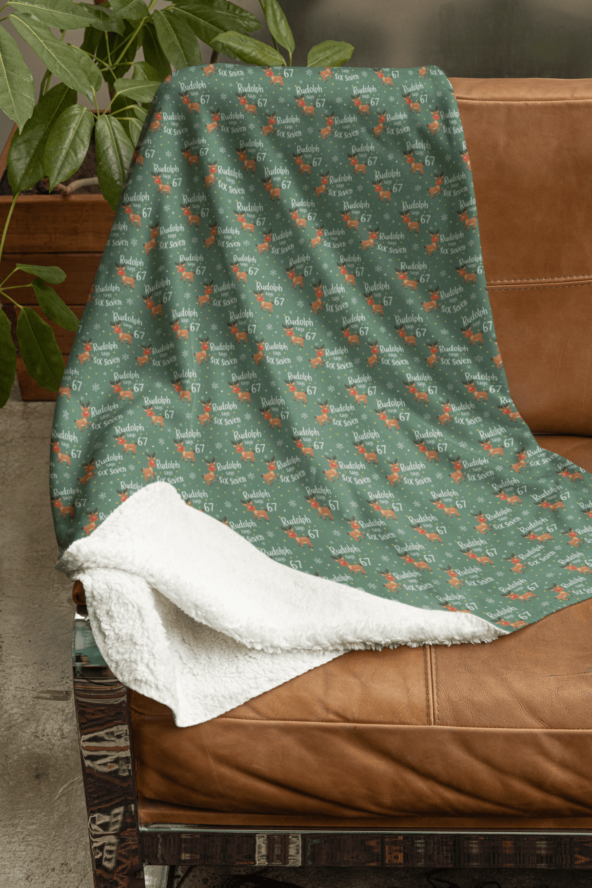Rudolph Says 67 Sherpa Blanket - London Penny Gift Wrap
