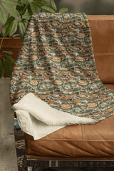 Wyoming Postcard Memories Sherpa Blanket - London Penny Gift Wrap