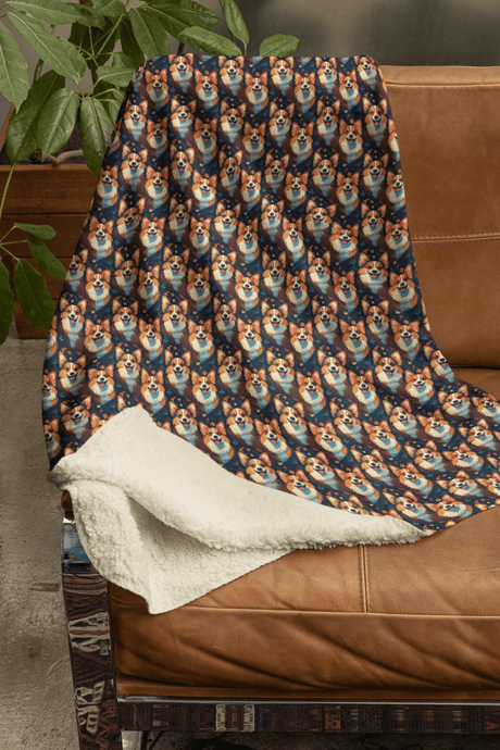 Crown & Corgi Sherpa Blanket - London Penny Gift Wrap
