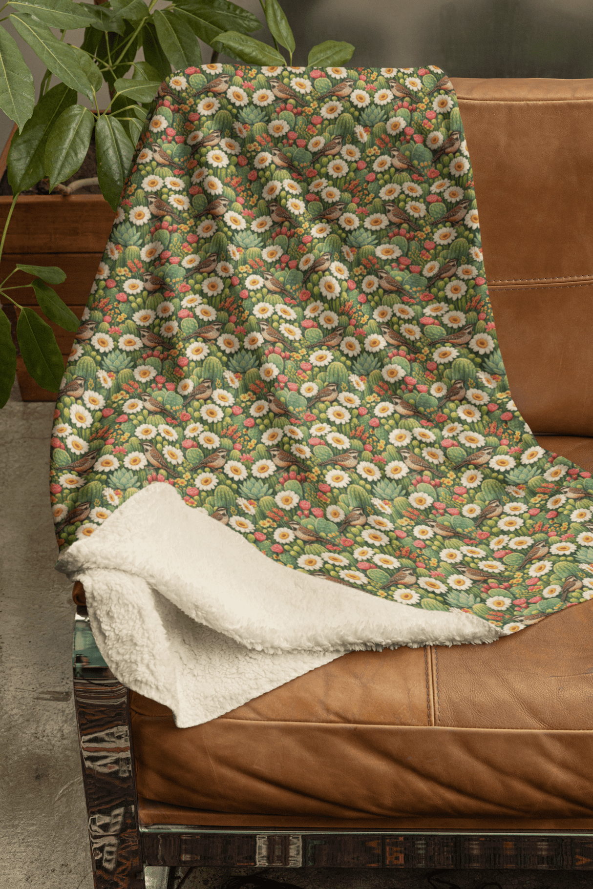 Arizona Flora & Fauna Sherpa Blanket - London Penny Gift Wrap