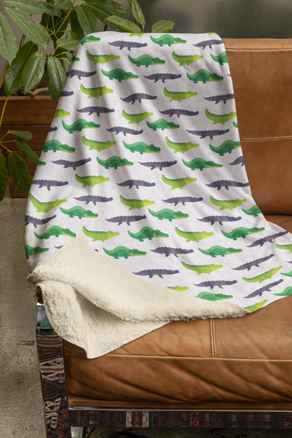 Swampy Smiles Sherpa Blanket