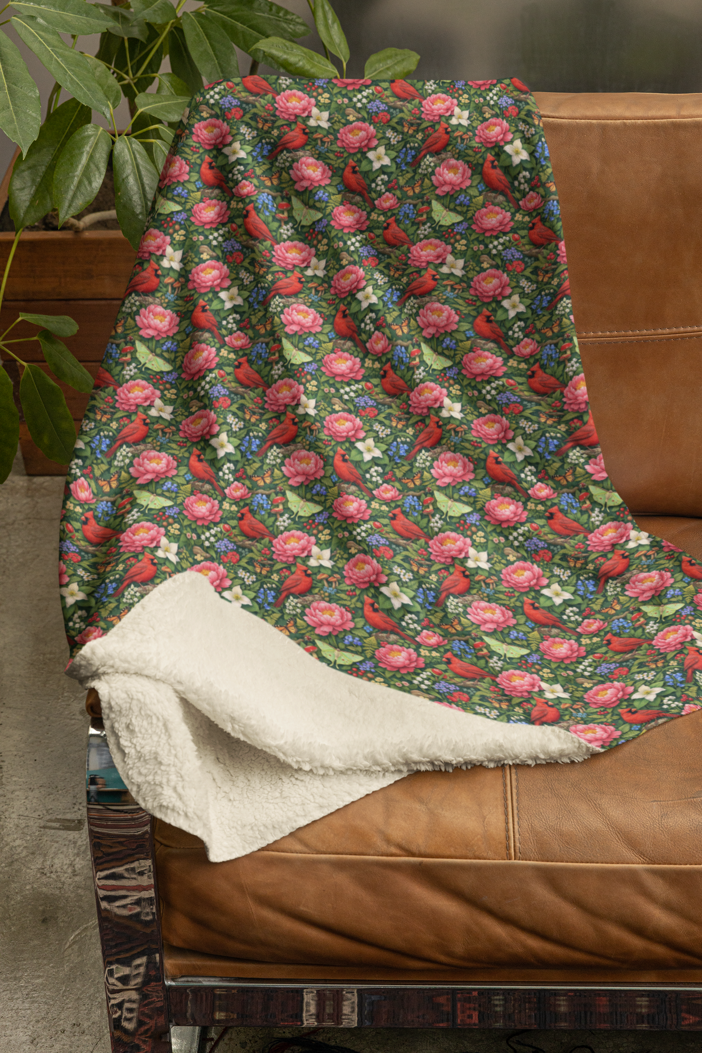 Indiana Flora & Fauna Sherpa Blanket