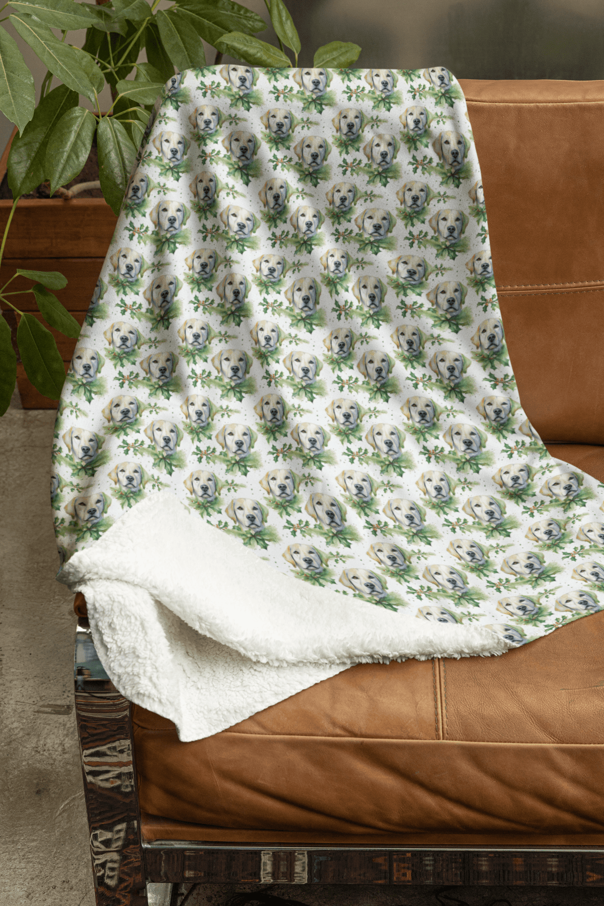 Wrapped in Golden Woofs Sherpa Blanket - London Penny Gift Wrap