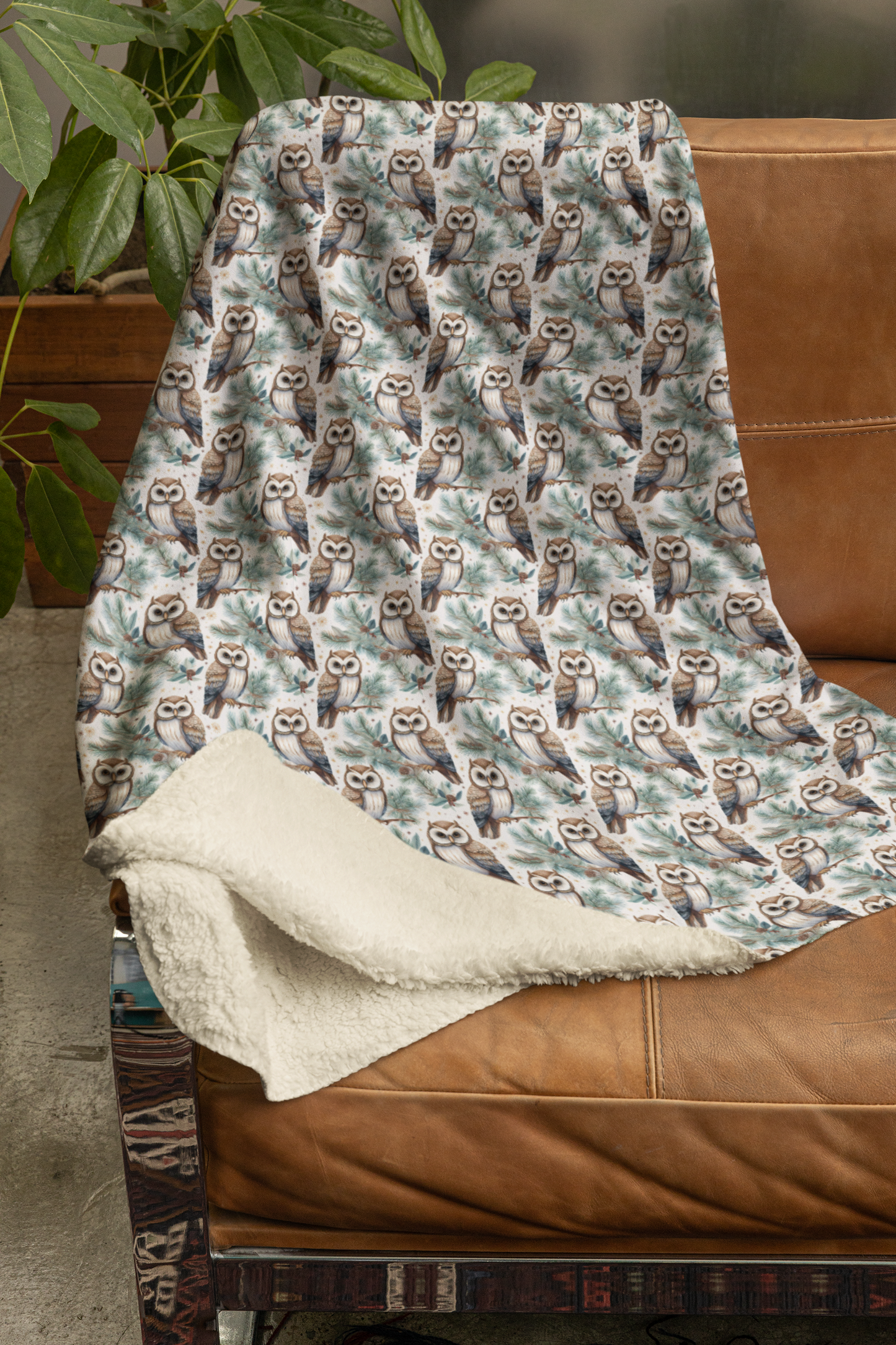 Winter Hoots Sherpa Blanket