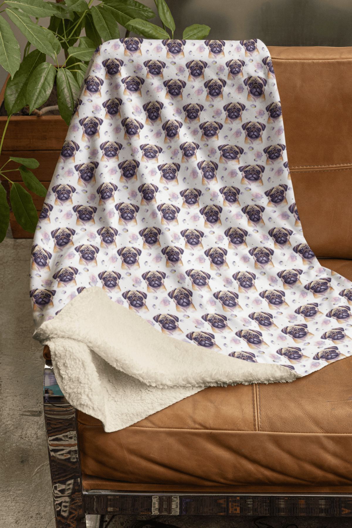 Pugs & Hugs Sherpa Blanket - London Penny Gift Wrap
