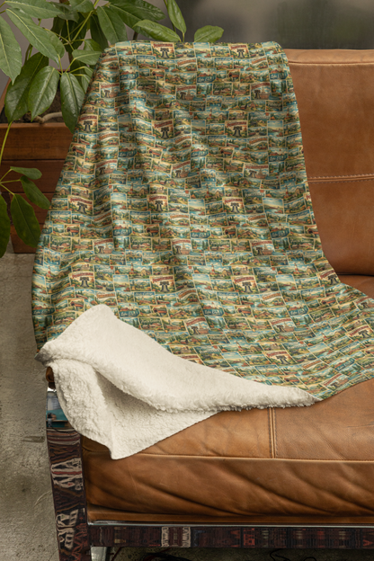 Pennsylvania Postcard Memories Sherpa Blanket