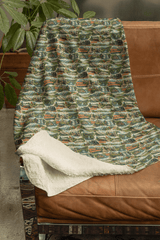 West Virginia Postcard Memories Sherpa Blanket - London Penny Gift Wrap