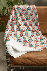 Corgi Holiday Sweaters Sherpa Blanket - London Penny Gift Wrap