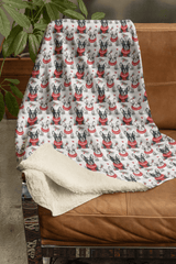Frosty Frenchies Sherpa Blanket - London Penny Gift Wrap