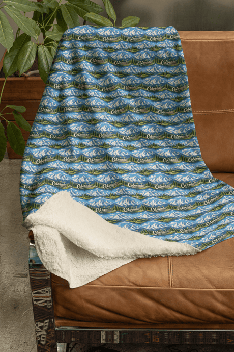 Colorado Alpine Peaks Sherpa Blanket - London Penny Gift Wrap