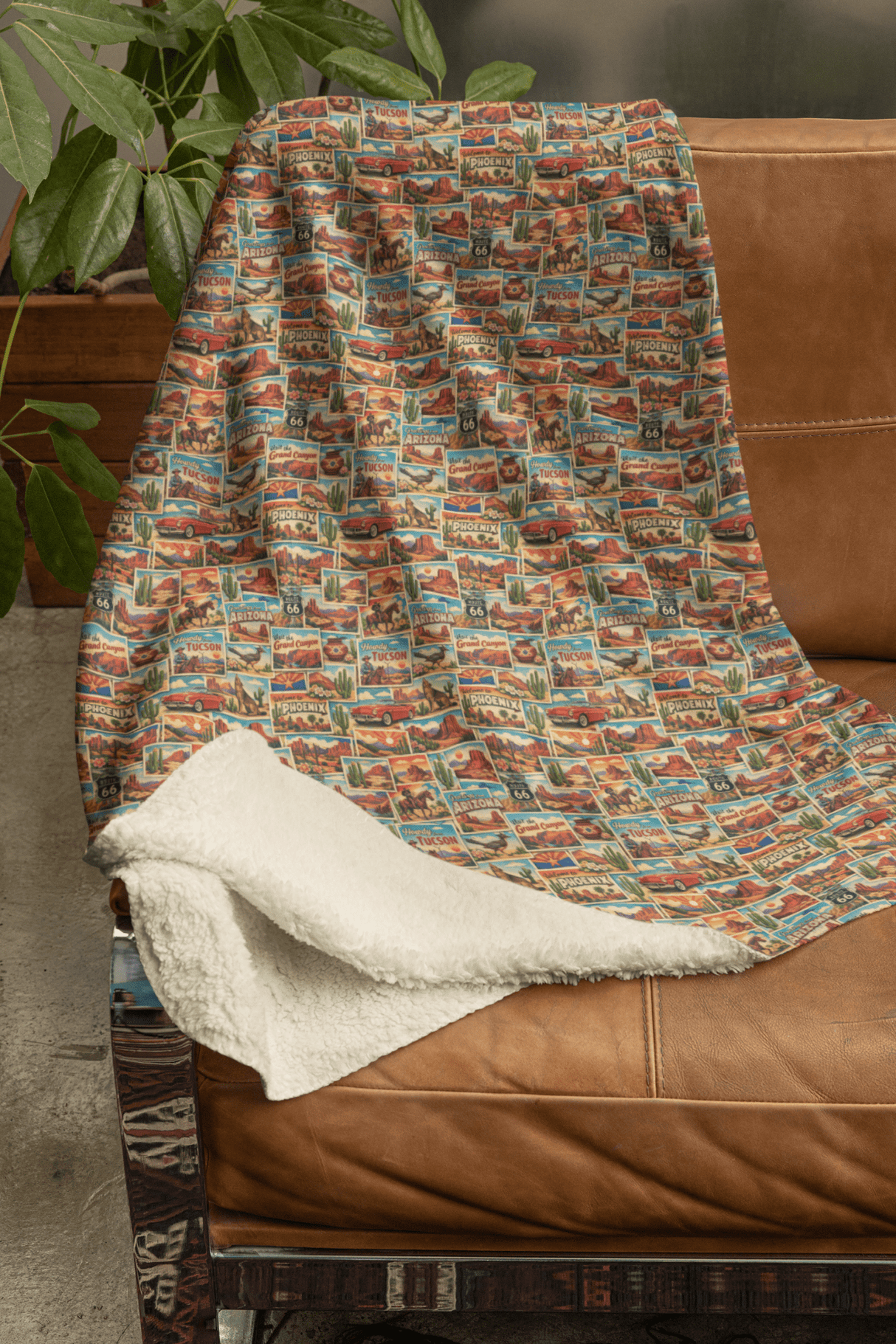 Arizona Postcard Memories Sherpa Blanket - London Penny Gift Wrap