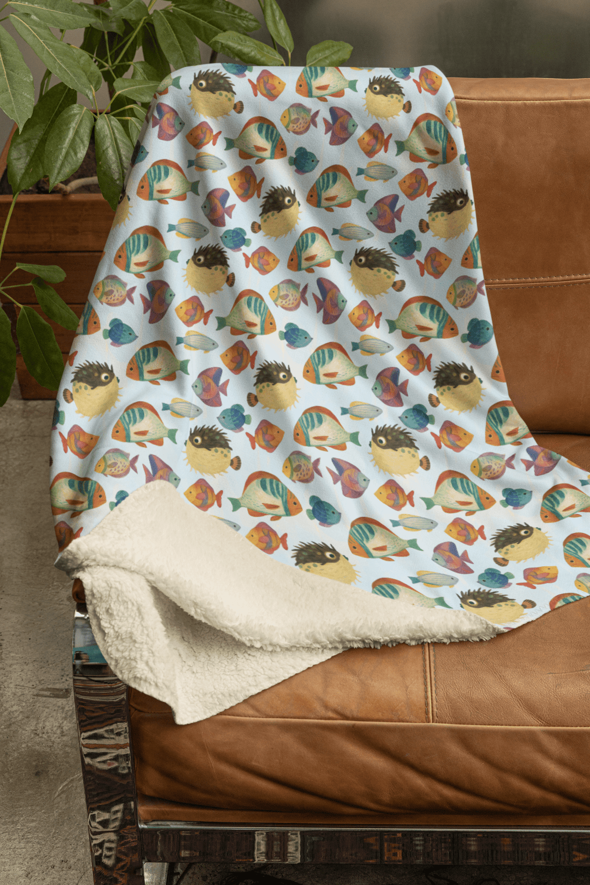 Fin-tastic Fiesta Sherpa Blanket - London Penny Gift Wrap