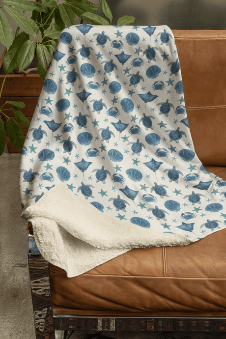 Sea Creature Symphony Sherpa Blanket - London Penny Gift Wrap