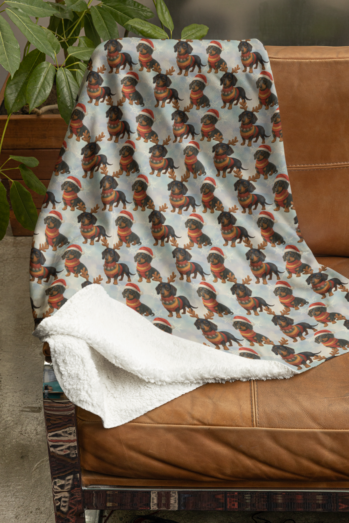 Jolly Long Dog Sherpa Blanket