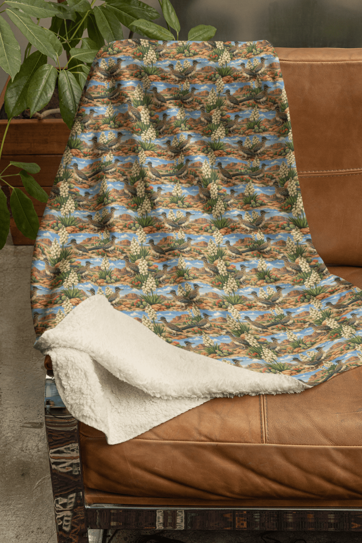 New Mexico Flora & Fauna Sherpa Blanket - London Penny Gift Wrap