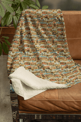 Kansas Postcard Memories Sherpa Blanket - London Penny Gift Wrap