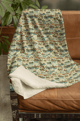 Wisconsin Postcard Memories Sherpa Blanket - London Penny Gift Wrap