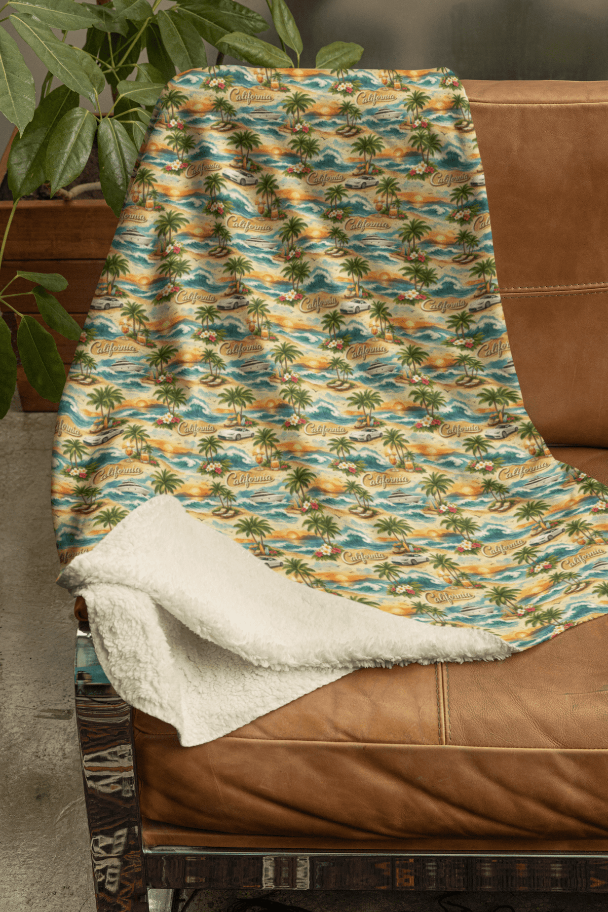 California Golden Coast Sherpa Blanket - London Penny Gift Wrap