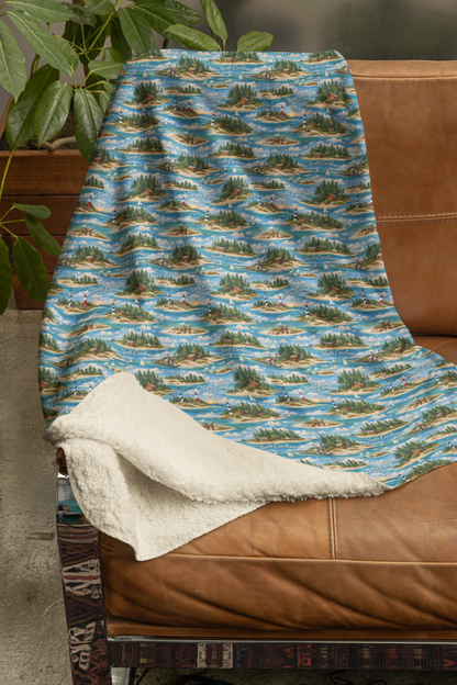 North Carolina Coastal & Pine Sherpa Blanket